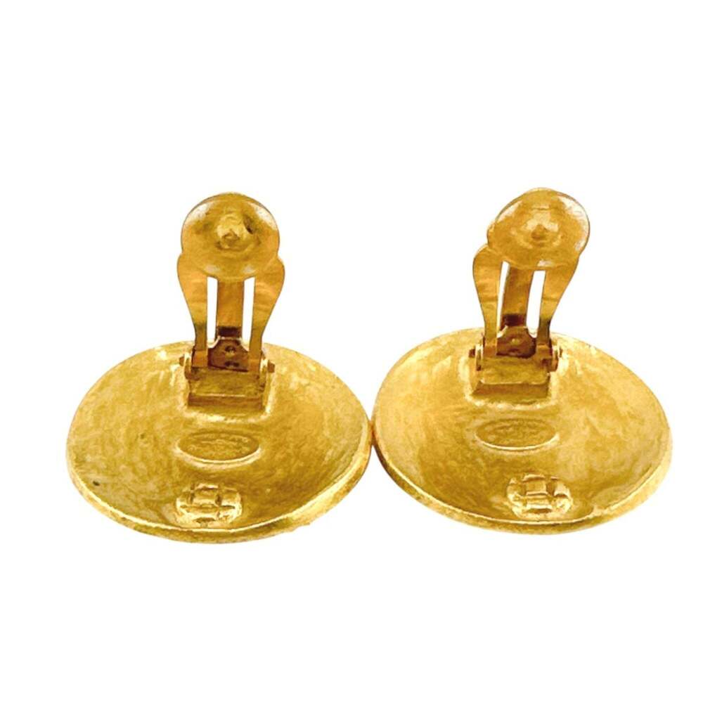 CHANEL Authentic Gold Logo Earrings - Picture 6 of 7